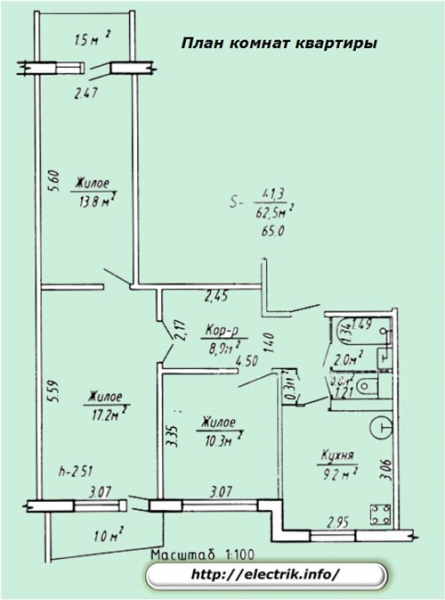 
          Схема разводки электропроводки в квартире